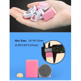HenMerry Chinese Mahjong Set 144 Tiles Mahjong Accessories Handbag Tablecloth Chinese Classic Tile Mini Mahjong Travel Set 24MM Pink HenMerry Chinese Mahjong Set 144 Tiles Mahjong Accessories Handbag Tablecloth Chinese Classic Tile Mini Mahjong Travel Set 24MM Pink
