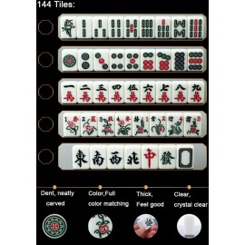 HenMerry Chinese Mahjong Set 144 Tiles Mahjong Accessories Handbag Tablecloth Chinese Classic Tile Mini Mahjong Travel Set 24MM Pink HenMerry Chinese Mahjong Set 144 Tiles Mahjong Accessories Handbag Tablecloth Chinese Classic Tile Mini Mahjong Travel Set 24MM Pink