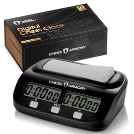 Chess Armory Digital Chess Clock - Portable Timer with Tournament and Bonus Time Features Chess Armory Digital Chess Clock - Portable Timer with Tournament and Bonus Time Features