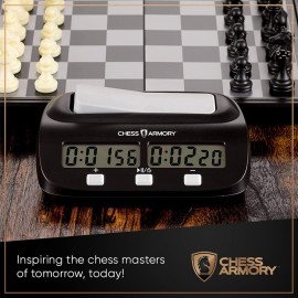 Chess Armory Digital Chess Clock - Portable Timer with Tournament and Bonus Time Features Chess Armory Digital Chess Clock - Portable Timer with Tournament and Bonus Time Features
