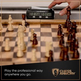 Chess Armory Digital Chess Clock - Portable Timer with Tournament and Bonus Time Features Chess Armory Digital Chess Clock - Portable Timer with Tournament and Bonus Time Features