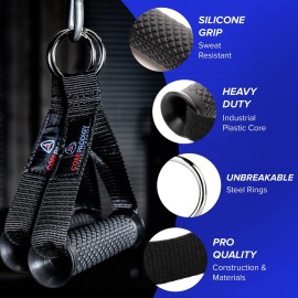 Core Prodigy Heavy Duty Exercise Handles - Grip Attachments for Cable Machine Pulleys, Gym Equipment, Resistance Bands, and Weight Lifting (Standard) Core Prodigy Heavy Duty Exercise Handles - Grip Attachments for Cable Machine Pulleys, Gym Equipment, Resistance Bands, and Weight Lifting (Standard)
