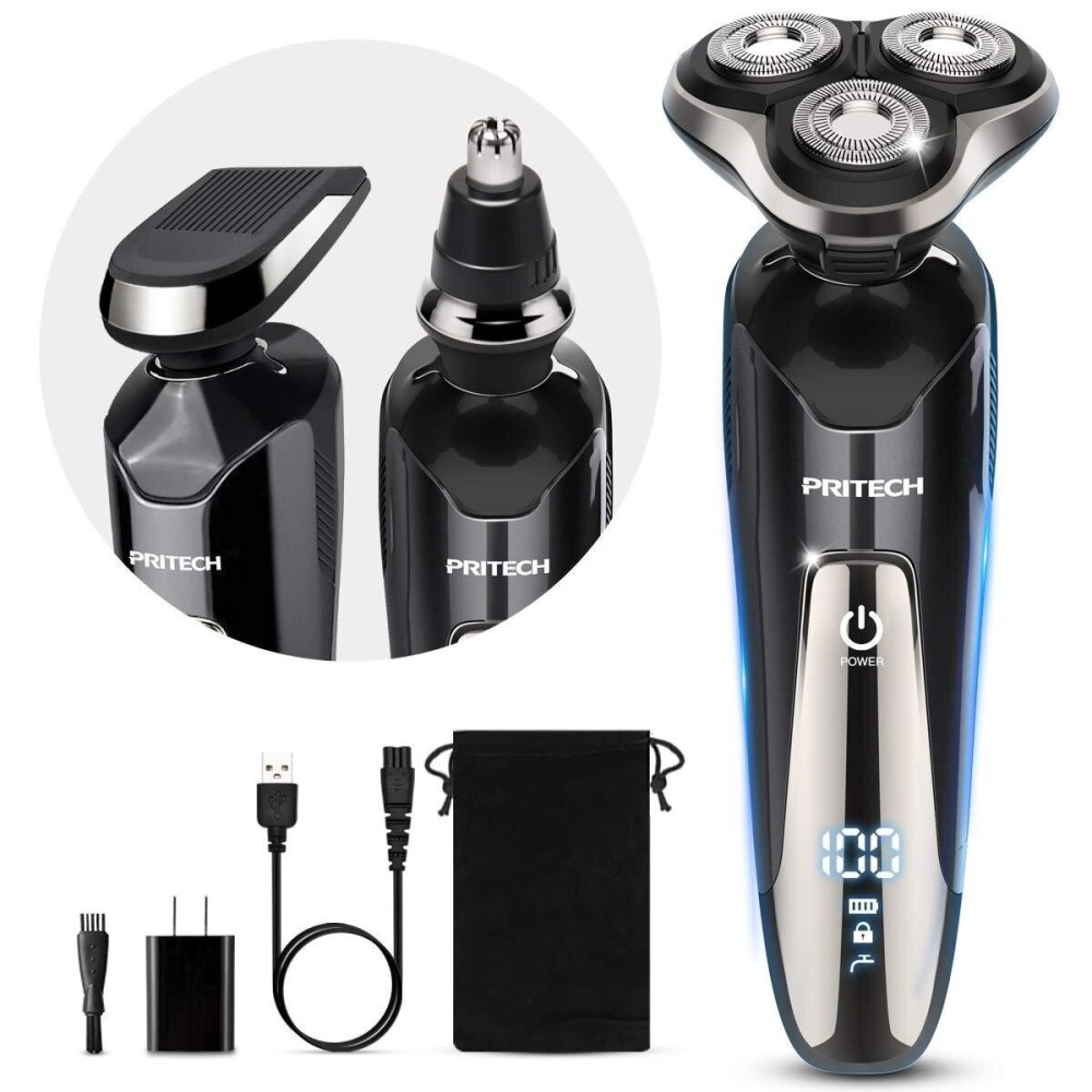 Electric Razor for Men - Rechargeable Electric Shaver for Men, Waterproof Wet Dry Cordless Razor with Nose Hair Trimmer and Sideburns Trimmer Electric Razor for Men - Rechargeable Electric Shaver for Men, Waterproof Wet Dry Cordless Razor with Nose Hair Trimmer and Sideburns Trimmer