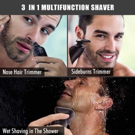 Electric Razor for Men - Rechargeable Electric Shaver for Men, Waterproof Wet Dry Cordless Razor with Nose Hair Trimmer and Sideburns Trimmer Electric Razor for Men - Rechargeable Electric Shaver for Men, Waterproof Wet Dry Cordless Razor with Nose Hair Trimmer and Sideburns Trimmer