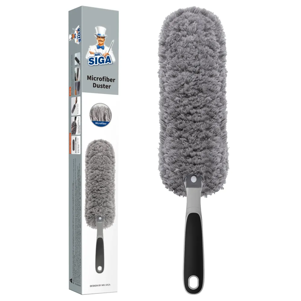 MR.SIGA Lint Free Microfiber Duster, Washable Duster for Household Cleaning Gray MR.SIGA Lint Free Microfiber Duster, Washable Duster for Household Cleaning Gray