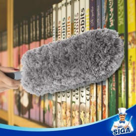 MR.SIGA Lint Free Microfiber Duster, Washable Duster for Household Cleaning Gray MR.SIGA Lint Free Microfiber Duster, Washable Duster for Household Cleaning Gray