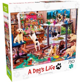 Buffalo Games - Steve Read - Painting Puppies - 750 Piece Jigsaw Puzzle for Adults -Challenging Puzzle Perfect for Game Nights - Finished Size is 24.00 x 18.00