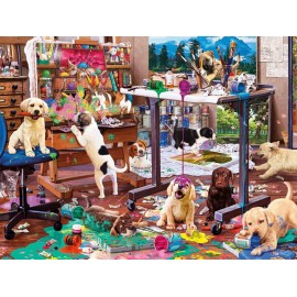 Buffalo Games - Steve Read - Painting Puppies - 750 Piece Jigsaw Puzzle for Adults -Challenging Puzzle Perfect for Game Nights - Finished Size is 24.00 x 18.00