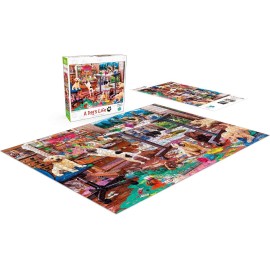 Buffalo Games - Steve Read - Painting Puppies - 750 Piece Jigsaw Puzzle for Adults -Challenging Puzzle Perfect for Game Nights - Finished Size is 24.00 x 18.00