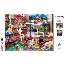 Buffalo Games - Steve Read - Painting Puppies - 750 Piece Jigsaw Puzzle for Adults -Challenging Puzzle Perfect for Game Nights - Finished Size is 24.00 x 18.00