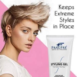 FRAGFRE Firm Hold Hair Gel Fragrance Free 8 oz - Strong Styling Gel for Aggressive Hair Styles - Paraben Free Hypoallergenic Sensitive Formula - Non-Irritating Vegan No Gluten/Cruelty (1 Pack)