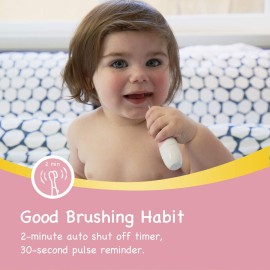 Papablic BabyHandy 2-Stage Sonic Electric Toothbrush for Babies and Toddlers Ages 0-3 Years, Pink Papablic BabyHandy 2-Stage Sonic Electric Toothbrush for Babies and Toddlers Ages 0-3 Years, Pink