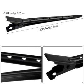 24 Packs Duck Bill Clips, Bantoye 2.75 Inches Rustproof Metal Alligator Curl Clips with Holes for Hair Styling, Hair Coloring, Black