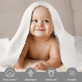 MUKIN Baby Bath Towels, Super Soft Cotton Receiving Blanket for Baby\'s Delicate Skin,2Pack Swaddle Blanket for Newborns Toddlers Boy Girl,Baby Registry as Shower (White+White) MUKIN Baby Bath Towels, Super Soft Cotton Receiving Blanket for Baby\'s Delicate Skin,2Pack Swaddle Blanket for Newborns Toddlers Boy Girl,Baby Registry as Shower (White+White)