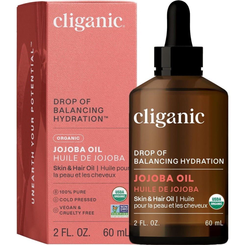 Cliganic Organic Jojoba Oil, 100% Pure (2oz) | Natural Cold Pressed Unrefined Hexane Free Oil for Hair & Face | Base Carrier (Packaging May Vary) Cliganic Organic Jojoba Oil, 100% Pure (2oz) | Natural Cold Pressed Unrefined Hexane Free Oil for Hair & Face | Base Carrier (Packaging May Vary)