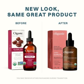 Cliganic Organic Jojoba Oil, 100% Pure (2oz) | Natural Cold Pressed Unrefined Hexane Free Oil for Hair & Face | Base Carrier (Packaging May Vary) Cliganic Organic Jojoba Oil, 100% Pure (2oz) | Natural Cold Pressed Unrefined Hexane Free Oil for Hair & Face | Base Carrier (Packaging May Vary)