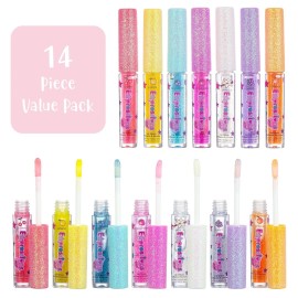 14pc Fruity Flavored Lip Gloss Set - Lip Gloss in Assorted Fruity Flavors, Non Toxic Makeup for Kids & Teens 14pc Fruity Flavored Lip Gloss Set - Lip Gloss in Assorted Fruity Flavors, Non Toxic Makeup for Kids & Teens