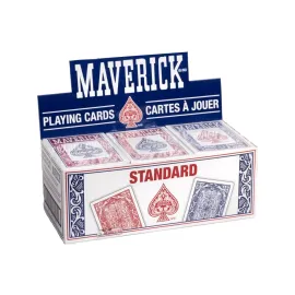 Maverick Playing Cards, Standard Index, Red and Blue, 12 Pack