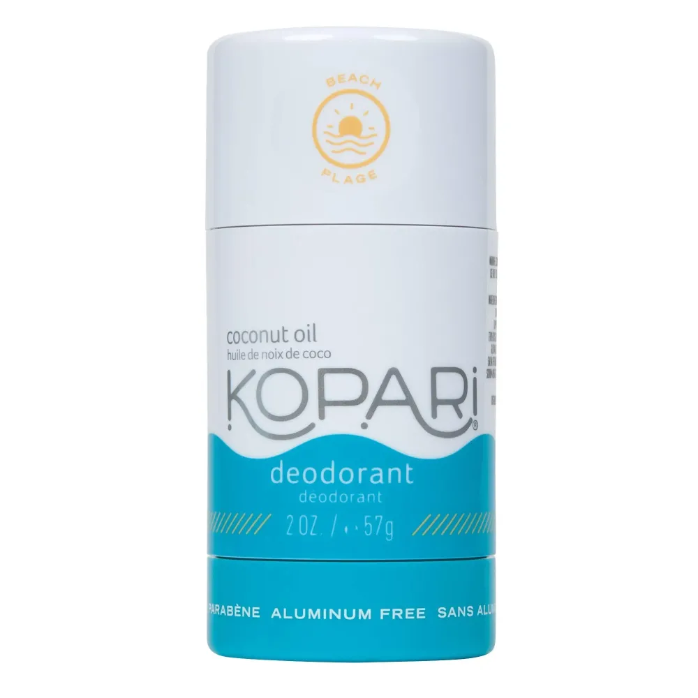 Kopari Aluminum Free Coconut Deodorant, Non Toxic & Clean Plant-Based, No Aluminum, Parabens or Baking Soda, Long Lasting Protection, Beach 2 oz