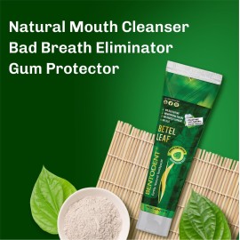 Bentodent Fluoride Free Remineralizing Calcium Bentonite Clay Natural Toothpaste-Certified Organic Ingredients-SLS Free,Vegan, Sensitive and Teeth Whitening - Adult & Kids (Betel Leaf)