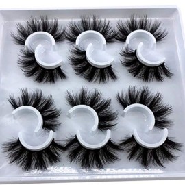 HBZGTLAD 6 Pairs Fluffy False Eyelashes Natural Faux Mink Strip 3D Lashes Pack (MDF-12) HBZGTLAD 6 Pairs Fluffy False Eyelashes Natural Faux Mink Strip 3D Lashes Pack (MDF-12)