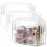 PACKISM Clear Toiletry Bag, 3 Pack TSA Approved Toiletry Bag Quart Size Bag, Travel Makeup Cosmetic Bag for Women Men, Carry on Airport Airline Compliant Bag, White (for age 12 or above)
