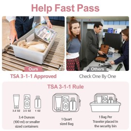 PACKISM Clear Toiletry Bag, 3 Pack TSA Approved Toiletry Bag Quart Size Bag, Travel Makeup Cosmetic Bag for Women Men, Carry on Airport Airline Compliant Bag, White (for age 12 or above) PACKISM Clear Toiletry Bag, 3 Pack TSA Approved Toiletry Bag Quart Size Bag, Travel Makeup Cosmetic Bag for Women Men, Carry on Airport Airline Compliant Bag, White (for age 12 or above)