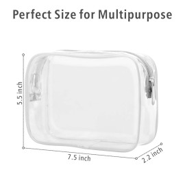 PACKISM Clear Toiletry Bag, 3 Pack TSA Approved Toiletry Bag Quart Size Bag, Travel Makeup Cosmetic Bag for Women Men, Carry on Airport Airline Compliant Bag, White (for age 12 or above) PACKISM Clear Toiletry Bag, 3 Pack TSA Approved Toiletry Bag Quart Size Bag, Travel Makeup Cosmetic Bag for Women Men, Carry on Airport Airline Compliant Bag, White (for age 12 or above)