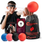 Boxing Reflex Ball Set with Punch Counter App- 4 Boxing Balls with Varying Weights, Headband and 4 Spare Strings to Improve Speed, Hand-Eye Coordination for Men, Kids Boxing Equipment MMA Gear Gift
