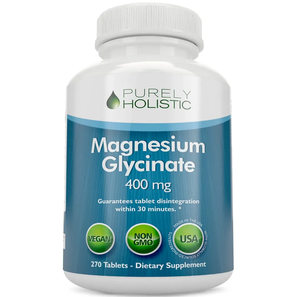Magnesium Glycinate 400mg - 270 Magnesium Tablets (not Capsules) - 400 mg Elemental Magnesium - Highly Bioavailable - Vegan and Vegetarian - for Improved Sleep, Stress Relief & Cramp Defense Magnesium Glycinate 400mg - 270 Magnesium Tablets (not Capsules) - 400 mg Elemental Magnesium - Highly Bioavailable - Vegan and Vegetarian - for Improved Sleep, Stress Relief & Cramp Defense