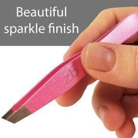 Tweezers - Surgical Grade Stainless Steel - Slant Tip for Expert Eyebrow Shaping and Facial Hair Removal - with Protective Pouch (Bubblegum Pink) Tweezers - Surgical Grade Stainless Steel - Slant Tip for Expert Eyebrow Shaping and Facial Hair Removal - with Protective Pouch (Bubblegum Pink)