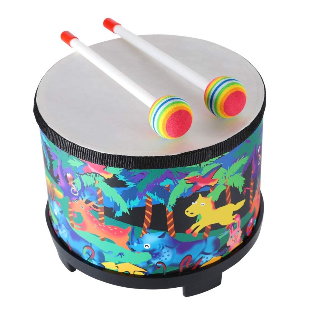 Ubblove Floor Tom Drum for Kids 8 inch Percussion Instrument Music Drum with 2 Mallets for Baby Children Special Christmas Birthday Gift, Black Ubblove Floor Tom Drum for Kids 8 inch Percussion Instrument Music Drum with 2 Mallets for Baby Children Special Christmas Birthday Gift, Black
