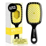 FHI Heat UNbrush Detangling Brush for Pain-Free Brushing on All Wet or Dry Hair Types - Durable DuoFlex Anti-Static Bristles, Lightweight Handle, Vented Hair Brush, Sunburst