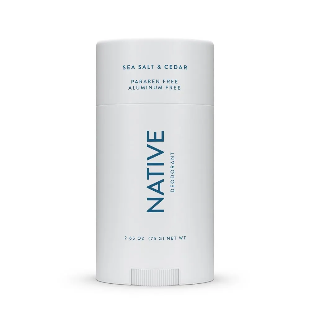 Native Deodorant | Natural Deodorant for Men, Aluminum Free with Baking Soda, Probiotics, Coconut Oil and Shea Butter | Sea Salt & Cedar Native Deodorant | Natural Deodorant for Men, Aluminum Free with Baking Soda, Probiotics, Coconut Oil and Shea Butter | Sea Salt & Cedar