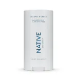 Native Deodorant | Natural Deodorant for Men, Aluminum Free with Baking Soda, Probiotics, Coconut Oil and Shea Butter | Sea Salt & Cedar