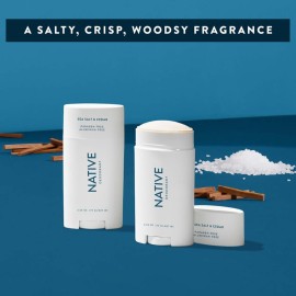Native Deodorant | Natural Deodorant for Men, Aluminum Free with Baking Soda, Probiotics, Coconut Oil and Shea Butter | Sea Salt & Cedar Native Deodorant | Natural Deodorant for Men, Aluminum Free with Baking Soda, Probiotics, Coconut Oil and Shea Butter | Sea Salt & Cedar