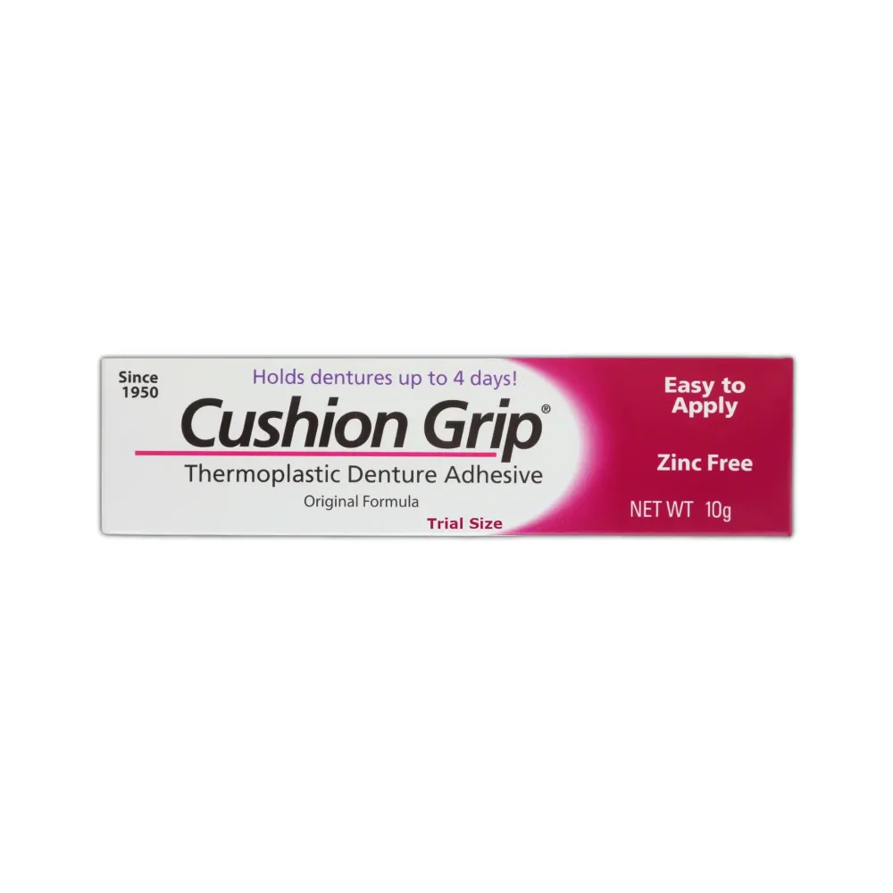 Cushion Grip Thermoplastic Denture Adhesive, 0.35 oz Travel Size | Refits and Tightens Loose Dentures On The Go | Non-Glue Adhesive, Acts Like a Soft Reliner Cushion Grip Thermoplastic Denture Adhesive, 0.35 oz Travel Size | Refits and Tightens Loose Dentures On The Go | Non-Glue Adhesive, Acts Like a Soft Reliner