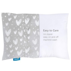 Biloban Organic Cotton Toddler Pillowcase 2 Pack, (Pillowcase Only) Kids Pillowcase for Sleeping Fit Pillow Sized 13x 18 or 14x19, Envelope Travel Pillow Case for Girl Boy, Gray Heart & White Star Biloban Organic Cotton Toddler Pillowcase 2 Pack, (Pillowcase Only) Kids Pillowcase for Sleeping Fit Pillow Sized 13x 18 or 14x19, Envelope Travel Pillow Case for Girl Boy, Gray Heart & White Star