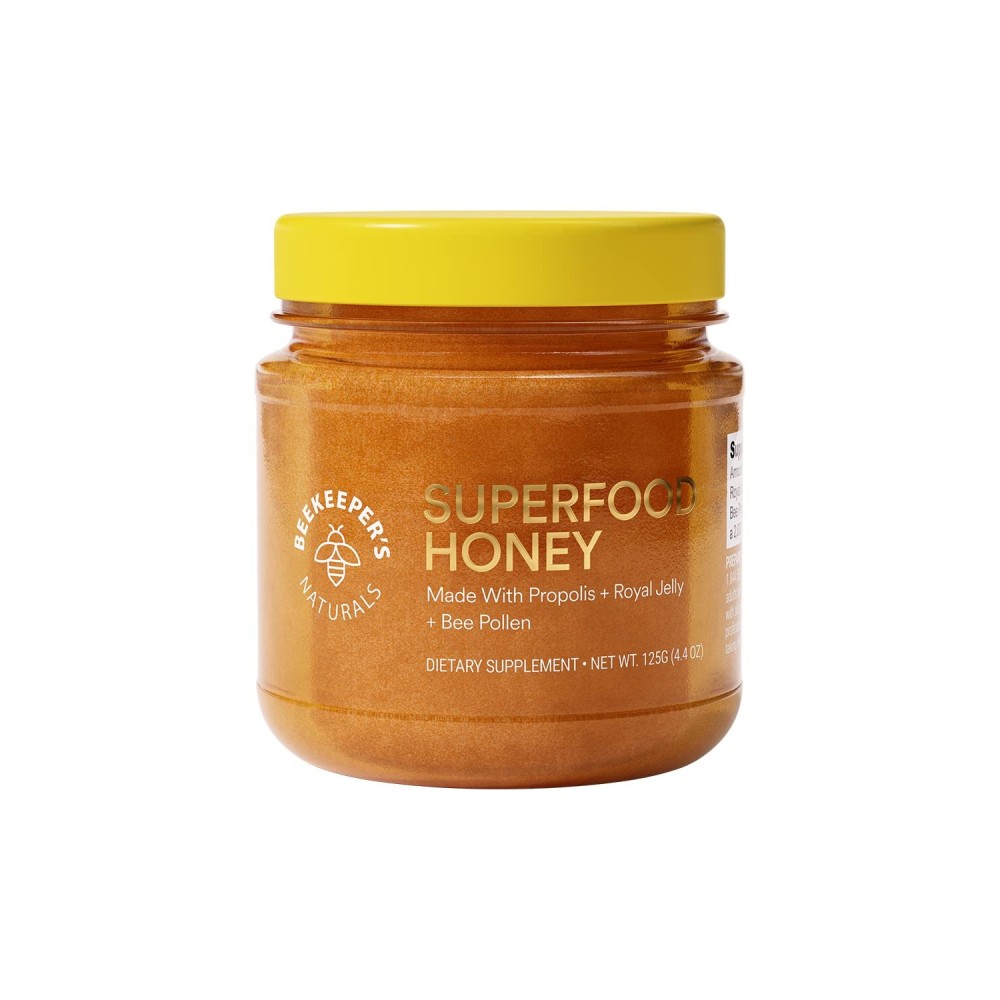 Superfood Honey by Beekeeper\'s Naturals - Bee Pollen, Royal Jelly, Propolis, Honey - Natural Energy, Immune Support, Mental Clarity, Athletic Performance (4.4 oz) Superfood Honey by Beekeeper\'s Naturals - Bee Pollen, Royal Jelly, Propolis, Honey - Natural Energy, Immune Support, Mental Clarity, Athletic Performance (4.4 oz)