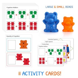 Bmag Counting Bears with Matching Sorting Cups,Number Color Recognition STEM Educational Toy for Toddler, Pre-School Learning Toy with 90 Bears,2 Tweezers,11 Activity Cards,1 Storage Box Bmag Counting Bears with Matching Sorting Cups,Number Color Recognition STEM Educational Toy for Toddler, Pre-School Learning Toy with 90 Bears,2 Tweezers,11 Activity Cards,1 Storage Box