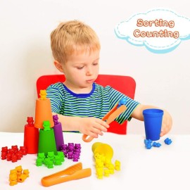 Bmag Counting Bears with Matching Sorting Cups,Number Color Recognition STEM Educational Toy for Toddler, Pre-School Learning Toy with 90 Bears,2 Tweezers,11 Activity Cards,1 Storage Box Bmag Counting Bears with Matching Sorting Cups,Number Color Recognition STEM Educational Toy for Toddler, Pre-School Learning Toy with 90 Bears,2 Tweezers,11 Activity Cards,1 Storage Box