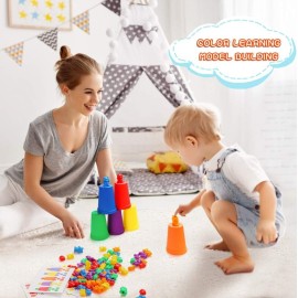 Bmag Counting Bears with Matching Sorting Cups,Number Color Recognition STEM Educational Toy for Toddler, Pre-School Learning Toy with 90 Bears,2 Tweezers,11 Activity Cards,1 Storage Box Bmag Counting Bears with Matching Sorting Cups,Number Color Recognition STEM Educational Toy for Toddler, Pre-School Learning Toy with 90 Bears,2 Tweezers,11 Activity Cards,1 Storage Box