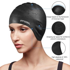 Swimming Cap, Silicone Swim Cap for Women Men, Durable Non-Slip Waterproof Swim Cap Protect Ears, Long Hair for Adults, Older Kids Swimming Cap, Silicone Swim Cap for Women Men, Durable Non-Slip Waterproof Swim Cap Protect Ears, Long Hair for Adults, Older Kids