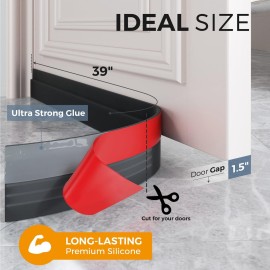 GroTheory 2 Pack Under Door Draft Stopper, Home Improvement, Weather Stripping Door Seal, Bottom of Door Sweep, Garage Window Blocker Noise Dust Insulation Draft Guard, 39 L, Black GroTheory 2 Pack Under Door Draft Stopper, Home Improvement, Weather Stripping Door Seal, Bottom of Door Sweep, Garage Window Blocker Noise Dust Insulation Draft Guard, 39 L, Black