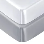 Pro Goleem 2 Pack Satin Soft Crib Sheet Great for Baby with Sensitive Hair Silky Baby Mattress Sheet White and Gray Unisex 52x28x8 Fitted Sheets