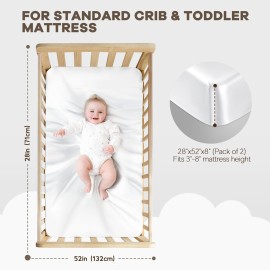 Pro Goleem 2 Pack Satin Soft Crib Sheet Great for Baby with Sensitive Hair Silky Baby Mattress Sheet White and Gray Unisex 52x28x8 Fitted Sheets Pro Goleem 2 Pack Satin Soft Crib Sheet Great for Baby with Sensitive Hair Silky Baby Mattress Sheet White and Gray Unisex 52x28x8 Fitted Sheets