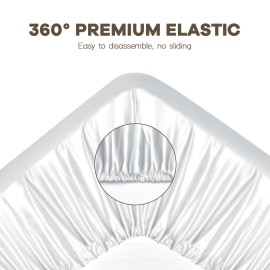 Pro Goleem 2 Pack Satin Soft Crib Sheet Great for Baby with Sensitive Hair Silky Baby Mattress Sheet White and Gray Unisex 52x28x8 Fitted Sheets Pro Goleem 2 Pack Satin Soft Crib Sheet Great for Baby with Sensitive Hair Silky Baby Mattress Sheet White and Gray Unisex 52x28x8 Fitted Sheets