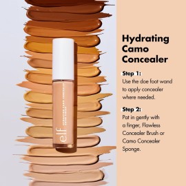 e.l.f. Hydrating Camo Concealer, Covers Blemishes & Under-Eye Circles, Full-Coverage & Delivers A Satin Finish, Vegan & Cruelty-Free, Medium Peach e.l.f. Hydrating Camo Concealer, Covers Blemishes & Under-Eye Circles, Full-Coverage & Delivers A Satin Finish, Vegan & Cruelty-Free, Medium Peach