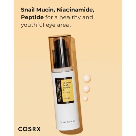 COSRX Snail Mucin Peptide Under Eye Cream, 0.84 fl oz, 73.7% Snail Mucin and Niacinamide, Mothers day gifts for mom, Eye Care, Eye Cream Anti Aging, Dark Circles, Korean Skin Care COSRX Snail Mucin Peptide Under Eye Cream, 0.84 fl oz, 73.7% Snail Mucin and Niacinamide, Mothers day gifts for mom, Eye Care, Eye Cream Anti Aging, Dark Circles, Korean Skin Care
