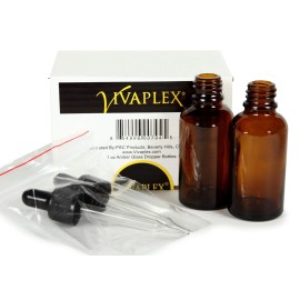 Vivaplex, Amber, 4 oz Glass Bottles, with Glass Eye Droppers - 2 pack Vivaplex, Amber, 4 oz Glass Bottles, with Glass Eye Droppers - 2 pack